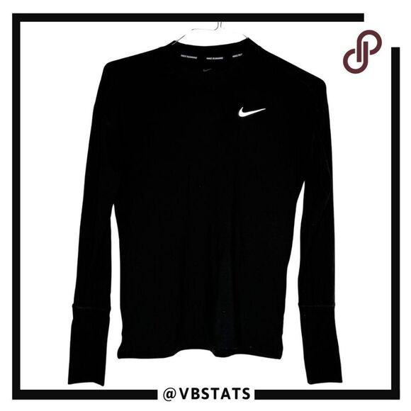 Nike Dri-Fit Men's Element Running Long Sleeve Athletic T-Shirt Black Size XS - Picture 1 of 6